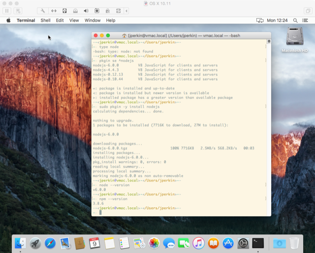 Installing pkgsrc nodejs on macOS